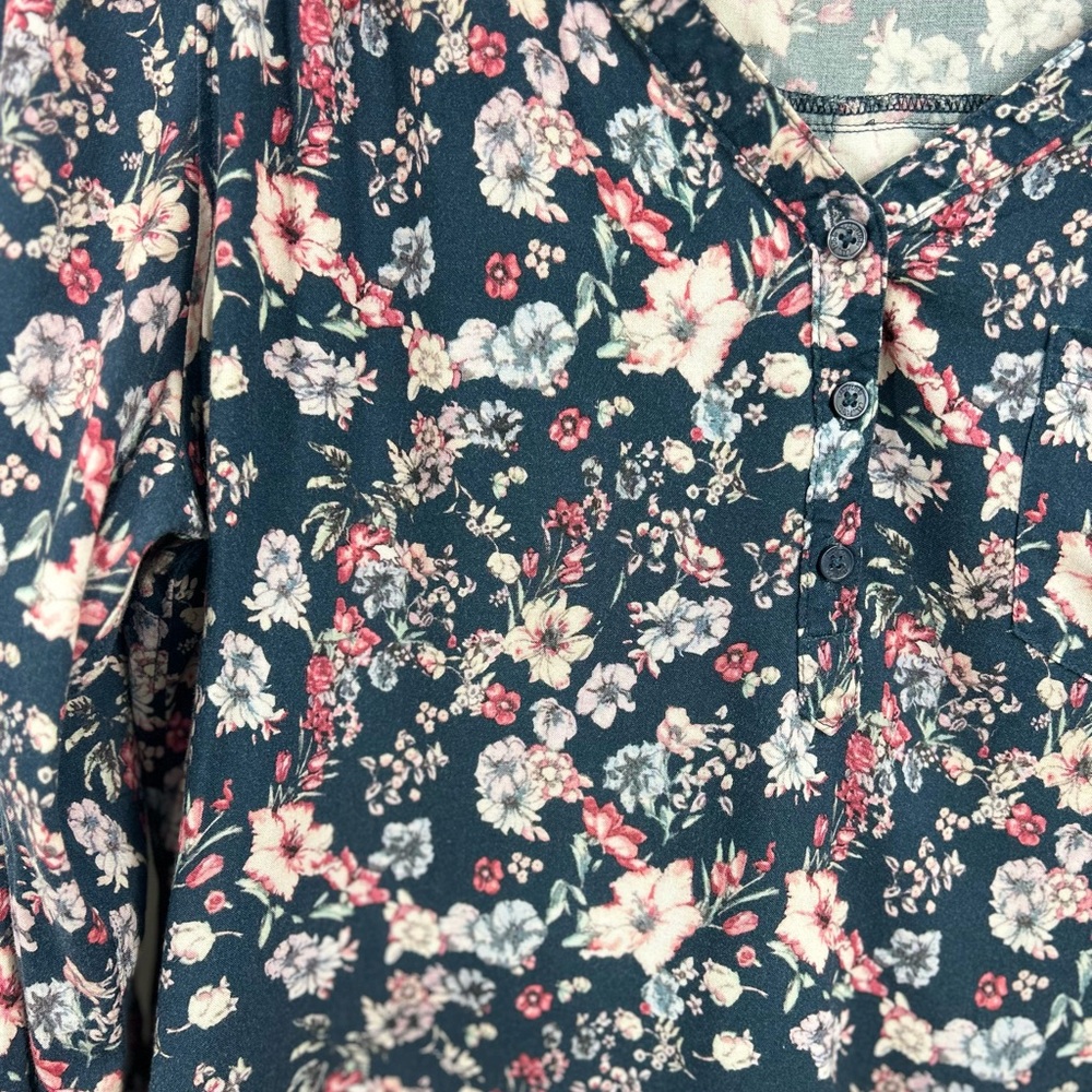 Multiblu Jeans women’s long sleeve blouse size L‎ cottage farmhouse western - Picture 2 of 11